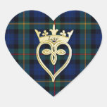 Elegant Smith Plaid Heart Wedding Sticker stickers
