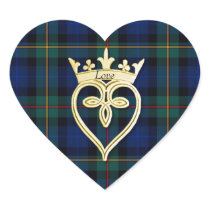 Elegant Smith Plaid Heart Wedding Sticker