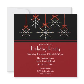 Elegant Snowflak Ornament Holiday Party Invitation