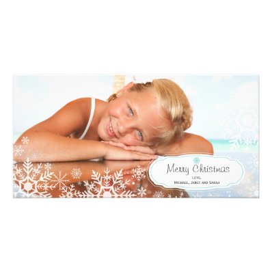 Elegant Snowflake Christmas Photo Card
