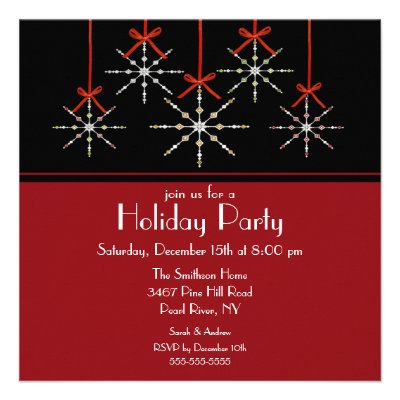 Elegant Snowflake Ornament Holiday Party Personalized Invites