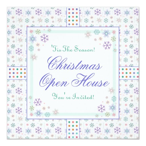 Elegant Snowflakes Christmas Open House Invitation | Zazzle