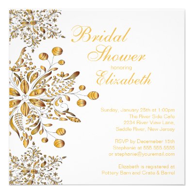 Elegant Snowflakes Winter Bridal Shower Invite