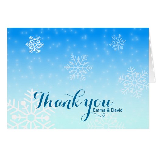 Elegant Snowflakes Winter Wedding Thank You Cards | Zazzle