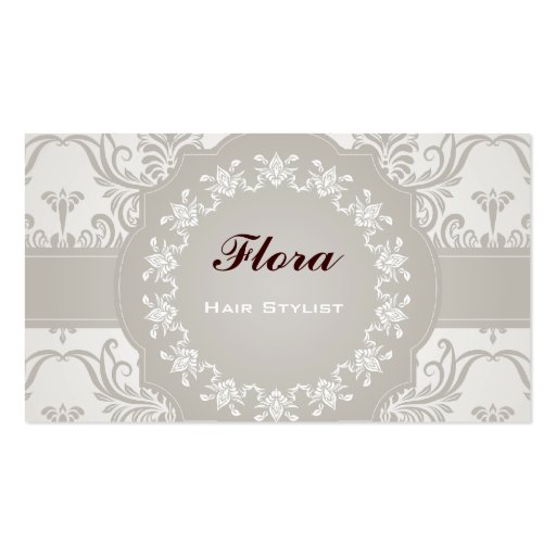 Elegant Soft Damask Business Card Template (front side)
