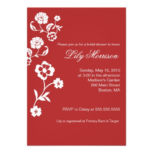Elegant Soft Flower 5x7 Bridal Shower Invitation