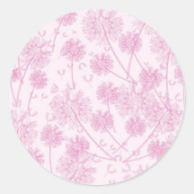 Elegant Soft Pink Dandelion Stickers
