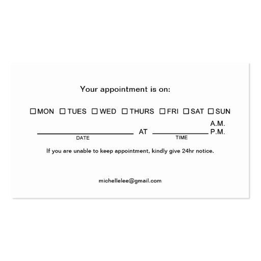 Elegant Spa / Skin Care / Massage Zen Business Card Template (back side)