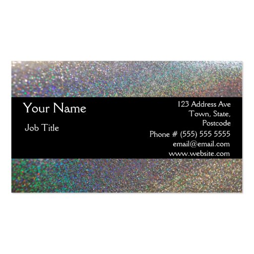 Elegant Sparkles & Glitter Business Card (front side)