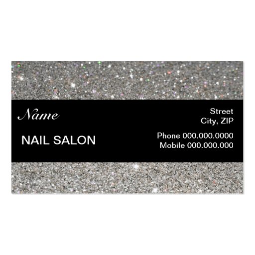 Elegant Sparkles Glitter Nail Salon Businesscard Business Card Templates Zazzle Nail Business Cards Templates