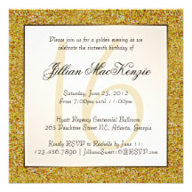 Elegant Sparkling Gold Sweet 16 Glitter Invite