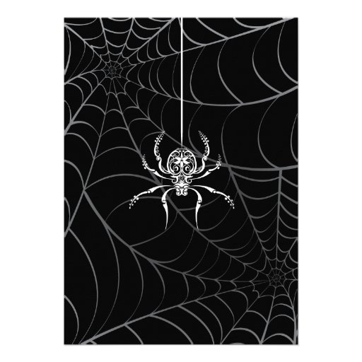 Elegant Spider Halloween Party Invitation