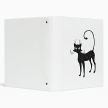 Elegant Spotted Black Cat 3 Ring Binder