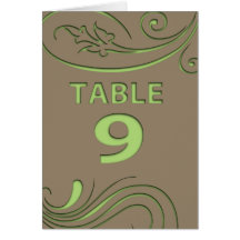 Elegant spring flower press coco mint table number greeting card
