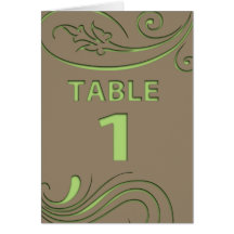 Elegant spring flower press coco mint table number card