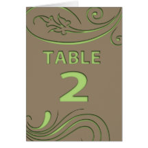 Elegant spring flower press coco mint table number greeting card