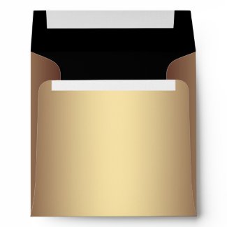 Elegant Square Black Gold Linen Envelopes