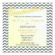 Elegant square grey and white chevron graduation personalized invite