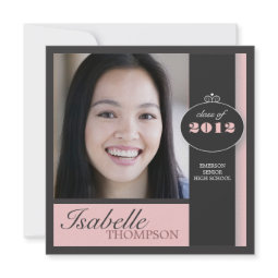 Elegant Square Pink Modern Graduation Party invitation
