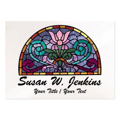 Elegant Stained Glass Business Cards (front side)