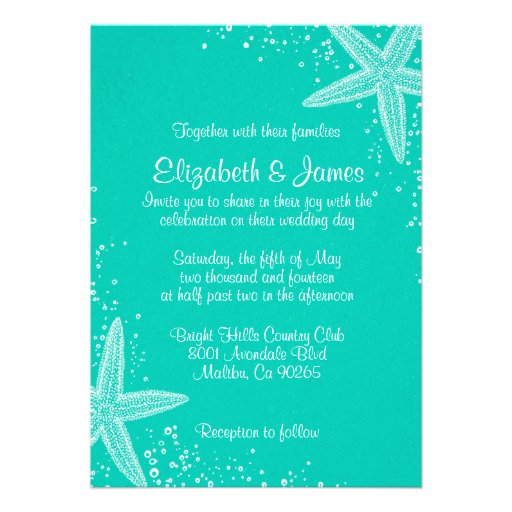 Elegant Starfish Wedding Invitations