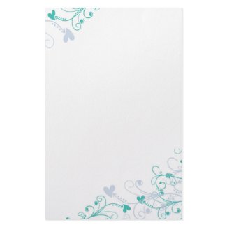 Elegant Stationery -Swirls & Hearts stationery