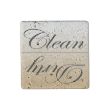 Elegant Stone Clean/Dirty Dishwasher Kitchen Dish Stone Magnet