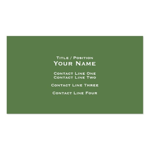 Elegant Stork Green Business Card (back side)