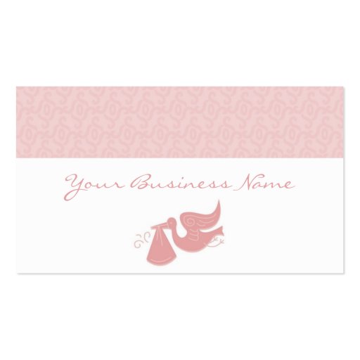 Elegant Stork Pink Business Card (front side)