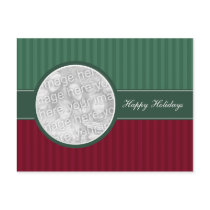 Elegant Striped Photo Template Holiday Postcards
