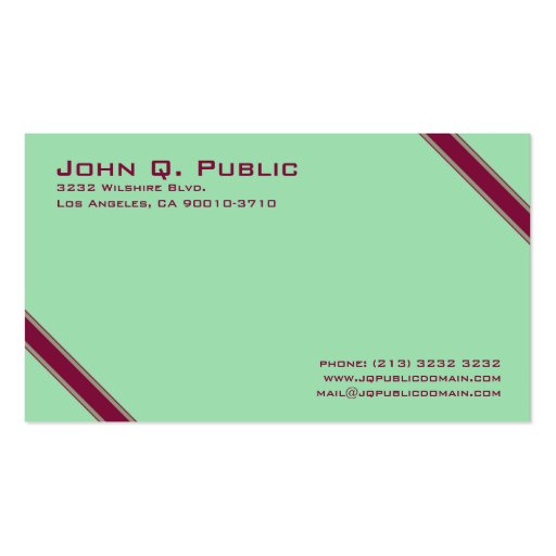 Elegant Stripes Business Card (front side)
