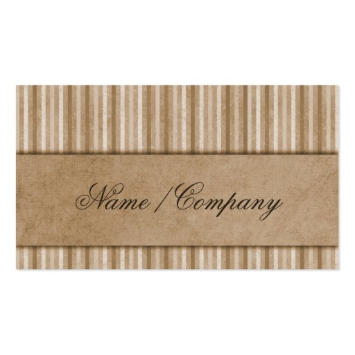 Elegant Stripes Tan Business Card Template (front side)