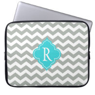 Elegant, stylish and classic grey chevron computer sleeves