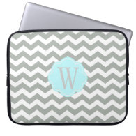 Elegant, stylish and classic grey chevron laptop sleeves