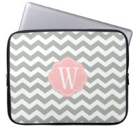 Elegant, stylish and classic grey chevron computer sleeve