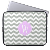 Elegant, stylish and classic grey chevron laptop computer sleeves