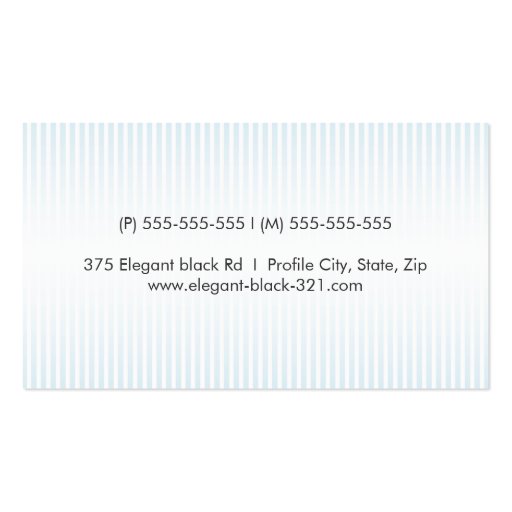 Elegant stylish blue white stripes professional business card (back side)