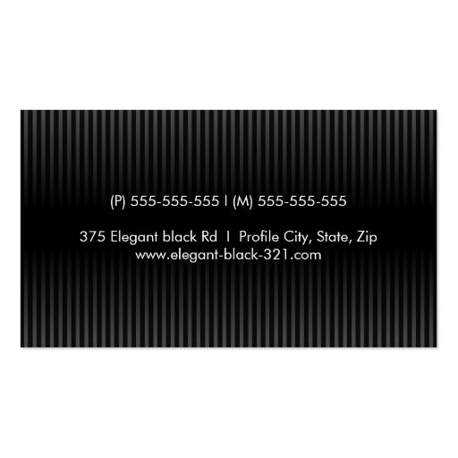 Elegant stylish gray black stripes professional business card template (back side)
