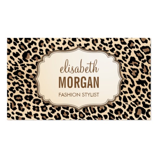 Elegant Stylish Leopard Print Girly Pattern Business Card Template
