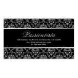 Elegant Stylish Silver Black Damask Business Cards