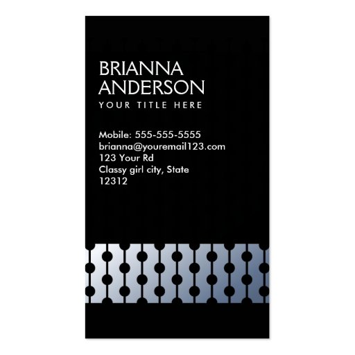 Elegant stylish soft blue-gray gradient black business cards (back side)