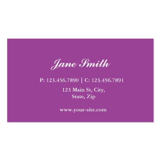 Elegant Stylist Salon Hairdresser Floral Pattern Business Card (back side)