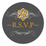 Elegant Sunflower Daisy Bouquet RSVP Sticker