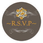 Elegant Sunflower Daisy Bouquet RSVP Sticker