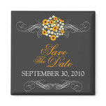 Elegant Sunflower Daisy Bouquet Save The Date Fridge Magnet