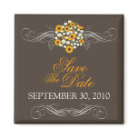 Elegant Sunflower Daisy Bouquet Save The Date Fridge Magnet