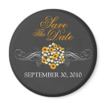 Elegant Sunflower Daisy Bouquet Save The Date Refrigerator Magnets