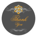 Elegant Sunflower Daisy Bouquet Thank You Sticker
