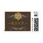 Elegant Sunflower Daisy Bouquet Wedding RSVP Stamp