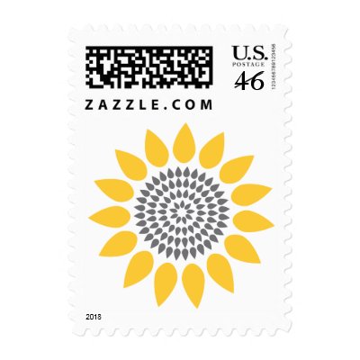 Elegant Sunflower Stamp